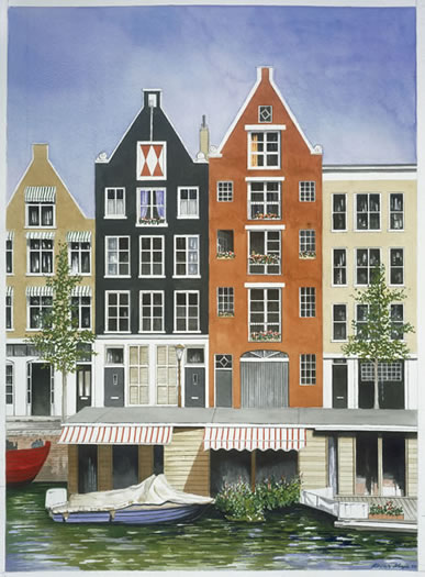 Amsterdam watercolour by Kevan Koya